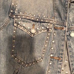 Blank NYC denim studded jacket M distressed